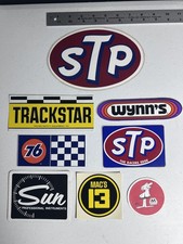 Vintage Racing Decal Lot STP Sun Trackstar 76 Marathon BC Wynn's Mac's 13, 60-70 picture