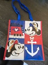Disney Cruise Line Mickey & Minnie Mouse Medium Reusable Tote Bag Blue Red picture