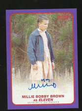 Topps Stranger Things Season 1 Purple Auto Millie Bobby Brown as Eleven 14/25 picture