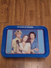 Vintage 1981 Dukes of Hazzard Metal TV Lap Tray Folding Legs Bo Luke Daisy Duke picture