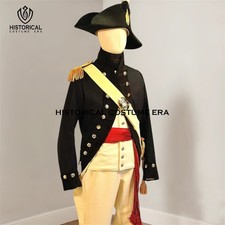 Black Wool British Royal Engineers Officer Tailcoat | Napoleonic Military Jacket picture