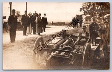 K60/ Interesting RPPC Postcard c1910 Early Automobile Accident Flipped Over 509 picture