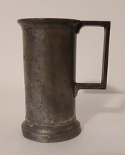 Antique French Pewter Tankard Double Decilitre French Tavern Ale Measure picture