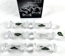 Godinger Shannon Crystal Knife Rests, Box of 6, New with Stickers, picture