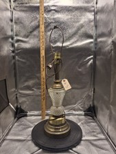 #3 Vintage antique crystal glass table lamp light picture