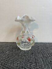 Fenton Vintage Glass Decorated French Opalescent, Shape 6056, Strawberries picture