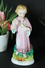 Antique vieux andenne porcelain bisque figurine statue young jesus  picture