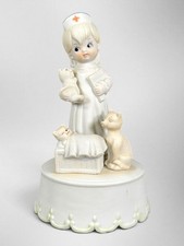 Vintage Meico Nurse Cat Music Box Brahms Lullaby Kittens Taiwan Working picture