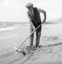 Fred Tuck Has Been Scrapping Up Gravel Beach West Bay Bridport Ove- 1957 Photo picture