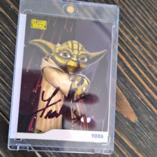 Topps 2008 Star Wars Clone Wars Yoda #7 Hard Signed Auto Topps Auth 152009 picture