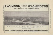 2 Antique 1907 Magazine Ads, Raymond, Washington. Pacific County picture
