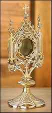 GOF Brass Monstrance Reliquary 5 X 11 1/2