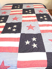 Quilt - 84 x 84 - Queen - Stars Stripes - Red White & Blue Patriotic picture