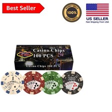 11.5g Clay Composite Poker Chips in Stunning Las Vegas Gift Box - 100 Count picture