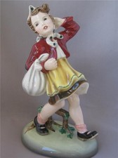 Tall Original Vintage Keramos Dakon Porcelain Girl Figurine Wien Vienna Austria picture