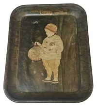 Antique Pre Prohibition Beer Tray Advertising Pepsol Metal Chinese Boy Lantern picture