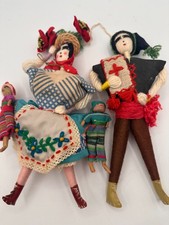 Czech Polish Cloth Souvenir Dolls Handmade European Folk Doll Lot Vintage picture