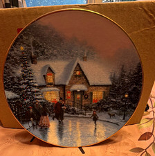 Knowles Thomas Kinkade Homespun Holiday Christmas Collector Plate Bone China LE picture