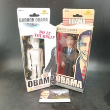 Two Barack Obama NIB Action Figures (Painted + DIY) + Delegate Card, OBO picture