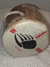 Vintage Tribal Native DRUM Rawhide Hand Painted Hand Made  picture