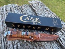 CASE XX *a 2025TWO KNIFE SET TWIN FINN W/LEATHER SHEATH KNIFE KNIVES picture