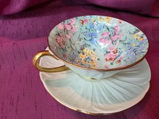 Display Only Vintage Shelley Melody Chintz Teacup and Saucer Oleander Shape Mint picture