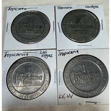 4 Tropicana Las Vegas One Dollar Gaming Tokens Vintage Casino Memorabilia Lot picture