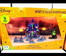 NIB Disney Mickey & Friends Halloween Village Haunted House Music Animation 9 PC picture