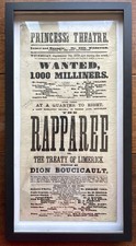 Antique Princess’s Theatre Playbill The Rapparee Dion Boucicault Ireland 1870 picture