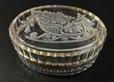 Vintage Crystal Jewelry Box - Christmas Sleigh Gold Edging 6