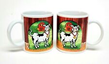 2 Houston Harvest Mugs Cow Barn Chicken Farmer Coffee Cup Country #1890 picture