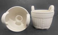 Vtg 1981 Nancy Lopez Candle Holders Cream Bone China Baskets 4