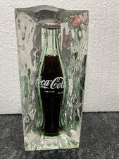 Vintage Coca-Cola 6.5 Oz Bottle Encased in Lucite Acrylic Paperweight 9” Tall picture