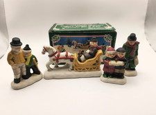 Vintage 1990 Brinn's Porcelain Christmas Village Figurine Set CMX-823 w/ Box picture