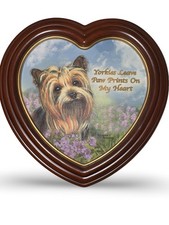 Bradford Exchange Yorkie Memorial Heart Plaque Pet  Dog Tribute w COA picture