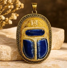 Handmade Egyptian Scarab Pendant from Ancient Egyptian Heritage Charm picture