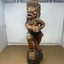 Vintage Balinese Hanuman Monkey God Wood Statue Hindu Bali Handmade In Indonesia picture