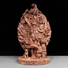 Aradia Statue - Italian Witch Goddess Cimaruta Plaque Dryad Design - Wood Finish picture