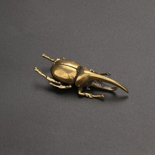 Solid Brass Beetle Figurine Small Statue House Decoration Animal Figurines Toys picture