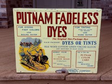 Vintage Putnam Fadeless Dyes Metal Country Store Display Cabinet Cabinet Sign picture