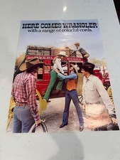 1981 Here Comes Wrangler Jeans Western Wear Vintage Poster  RARE picture