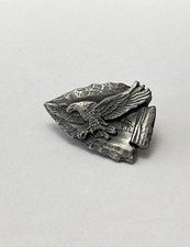 Vintage Siskiyou Buckle Company Arrowhead Shaped Eagle Pewter Pin picture