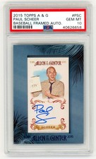 2015 Topps Allen & Ginter Framed Mini Paul Scheer Auto Signature PSA 10 POP 2 picture
