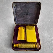 1920s Gillette New Improved Tuckaway Gold Safety Razor Case Blade Bank Art Deco picture