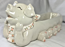 Vtg Hand Painted Fitz & Floyd Pig/Sow Cracker Tray Mama & Piglets 1983 Japan picture
