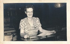 WWII Timken Roller Bearing Woman Factory Worker RPPC vintage snapshot photo picture