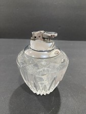 Vintage Mid-Century Cut Crystal Butane Table Lighter Made In Japan picture