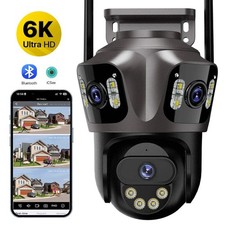 6K HD Outdoor IP Camera WiFi Three Lens Three Screen PTZ Security Camera Auto Tr picture