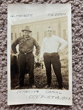 Antique 1921 Holyoke MA RPPC Repairing the Canal Photo Postcard Unused Men picture