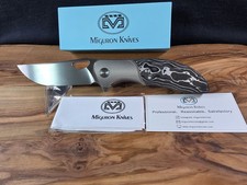 Miguron Dromos Silver Carbon Fiber & Titanium Handle & M390 Folding Pocket Knife picture